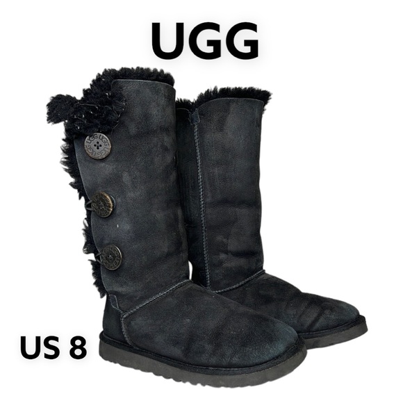 UGG Bailey Button Triplet II Boot Tall Sheepskin Shearling Lined Button Boots - Picture 1 of 13